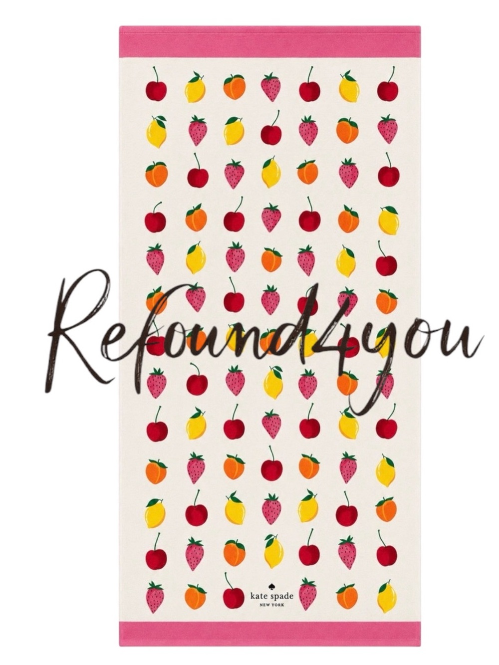 Kate Spade - ‘Mixed Fruit’ Beach Towel.  Oversized 36” x 72”  NWT. Firm!